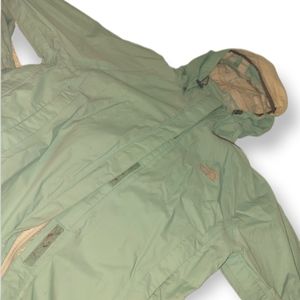 The north face baby blue rain windbreaker jacket